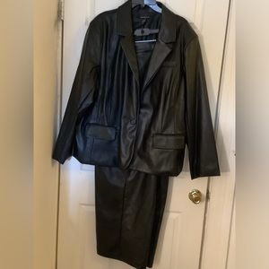 Ashley Stewart Faux Leather 2 pc. Pants Suit size 26